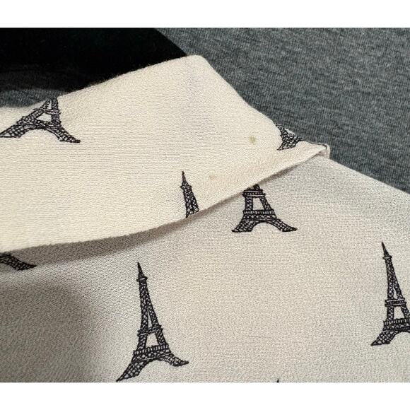 Forever 21 | Women's Juniors Eiffel Tower Graphic Long Sleeve Blouse | Large - Picture 4 of 4